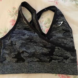 Gymshark Camo Seamless Sports Bra - Black